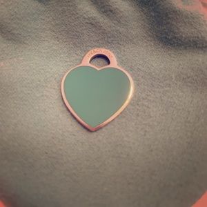 Tiffany Blue Enamel Heart Tag Charm